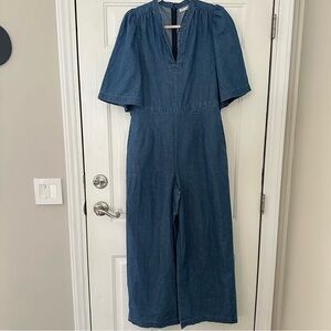 Unsubscribed Structured Wide Leg Jumpsuit Indigo 2
